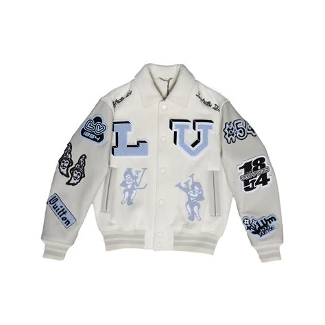 FW22 LOUIS VUITTON CREAM BUNNY VARSITY JACKET .